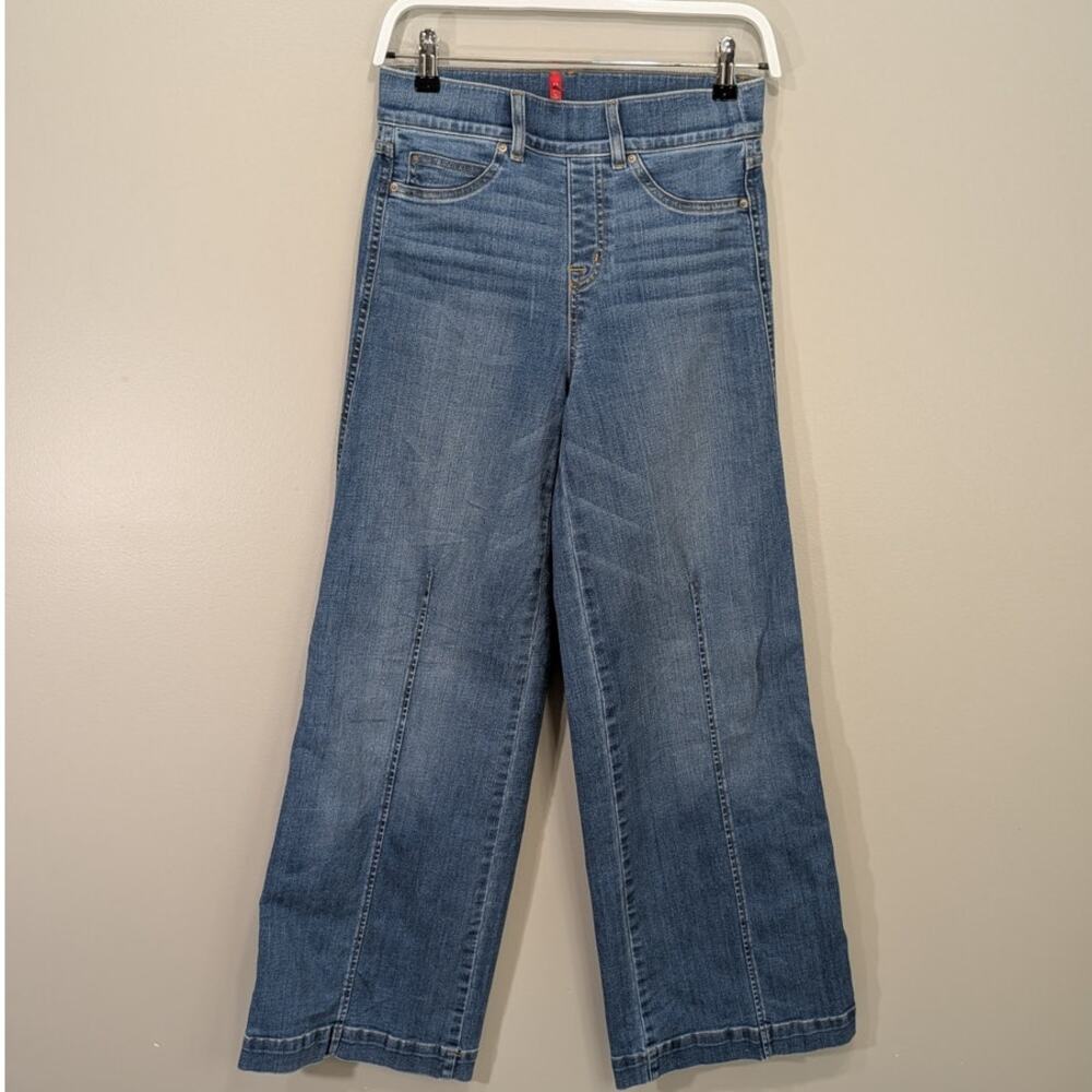 SPANX Seamed Front Wide Leg Jeans High Rise Coastal Cottage Classic - Size S